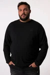 Men Plus T-Shirt Basic Bauchfit Rundhals Schwarz
