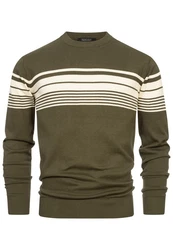 Indicode Strickpullover INLeague Dunkelgrün/Khaki