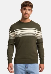 Indicode Strickpullover INLeague Dunkelgrün/Khaki
