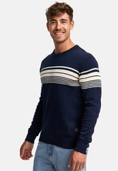 Indicode Strickpullover INLeague Dunkelblau/Blau/Hellblau