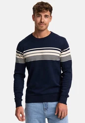 Indicode Strickpullover INLeague Dunkelblau/Blau/Hellblau
