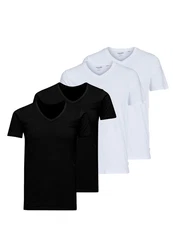 Jack & Jones Unterhemd 4er Pack Jacbasic Schwarz/Weiß/Dunkelblau