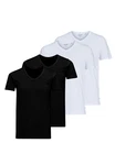 Jack & Jones Unterhemd 4er Pack Jacbasic Schwarz/Weiß/Dunkelblau