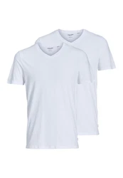 Jack & Jones T-Shirt JACBASIC V-NECK TEE Grau/Hellblau/Weiß/Dunkelblau/Creme
