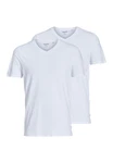Jack & Jones T-Shirt JACBASIC V-NECK TEE Grau/Hellblau/Weiß/Dunkelblau/Creme