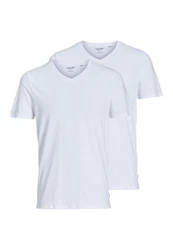 Jack & Jones T-Shirt JACBASIC V-NECK TEE Grau/Hellblau/Weiß/Dunkelblau/Creme