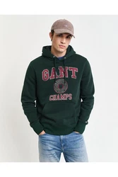 GANT FRONT GRAPHIC SWEAT HOODIE Dunkelgrün/Orange