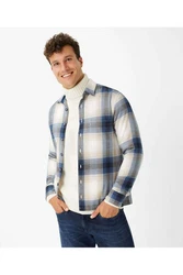 Brax Langarmhemd Style KAY Rauchblau