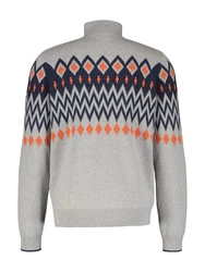 LERROS Strickpullover Troyer Grau/Rot