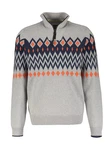 LERROS Strickpullover Troyer Grau/Rot