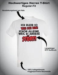 Youth Designz T-Shirt Ich bleibe so wie ich bin Herren Braun/Weiß/Creme/Schwarz/Rot/Dunkelgrau/Gelb