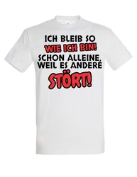 Youth Designz T-Shirt Ich bleibe so wie ich bin Herren Braun/Weiß/Creme/Schwarz/Rot/Dunkelgrau/Gelb