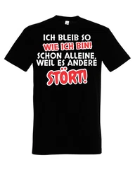 Youth Designz T-Shirt Ich bleibe so wie ich bin Herren Schwarz/Dunkelgrau/Braun/Gelb/Rot