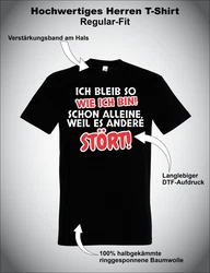 Youth Designz T-Shirt Ich bleibe so wie ich bin Herren Schwarz/Dunkelgrau/Braun/Gelb/Rot