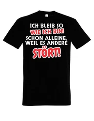Youth Designz T-Shirt Ich bleibe so wie ich bin Herren Schwarz/Dunkelgrau/Braun/Gelb/Rot