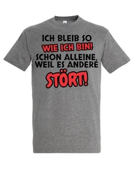 Youth Designz T-Shirt Ich bleibe so wie ich bin Herren Grau/Dunkelgrau/Silber/Hellgrau/Gelb/Braun