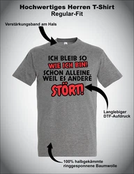 Youth Designz T-Shirt Ich bleibe so wie ich bin Herren Grau/Dunkelgrau/Silber/Hellgrau/Gelb/Braun