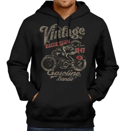 Kapuzensweatshirt Rockabilly Biker Racer Kapuzen-Pullover: Vintage Racer