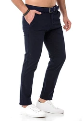 Redbridge Chinohose mit Gürtel  Dunkelblau/Hellblau