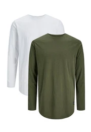 Langarmshirt 2er Pack Jjenoa (Spar-Set, 2-tlg) Langarmshirt - Baumwolle - Atmungsaktiv - Lngere Passform