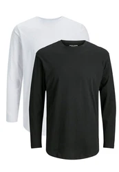 Jack & Jones Langarmshirt Jjenoa Weiß/Dunkelblau/Schwarz/Creme/Dunkelgrau/Grau