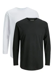 Jack & Jones Langarmshirt Jjenoa Weiß/Dunkelblau/Schwarz/Creme/Dunkelgrau/Grau