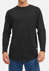 Jack & Jones Langarmshirt Jjenoa Schwarz/Dunkelgrau/Dunkelgrün/Grau