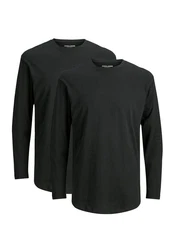 Jack & Jones Langarmshirt Jjenoa Schwarz/Dunkelgrau/Dunkelgrün/Grau