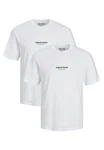 Jack & Jones T-Shirt Jorvesterbro Weiß/Grau/Creme