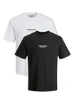 Jack & Jones T-Shirt Jorvesterbro Weiß/Schwarz/Lila