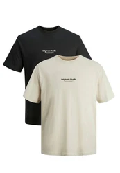 Jack & Jones T-Shirt Jorvesterbro Khaki/Beige/Weiß