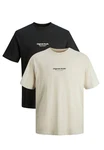 Jack & Jones T-Shirt Jorvesterbro Khaki/Beige/Weiß