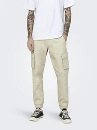 Cargohose Cargo Hose Verjngter Schnitt Elastische Bndchen 7797 in Beige-2