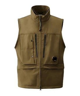 C.P. Company Sweatjacke Weste Braun/Dunkelgrün/Khaki