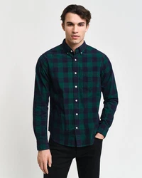 Gant Langarmhemd Regular Fit Dunkelgrün/Grün/Türkis/Blau/Hellblau