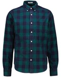 Gant Langarmhemd Regular Fit Dunkelgrün/Grün/Türkis/Blau/Hellblau