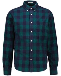Gant Langarmhemd Regular Fit Dunkelgrün/Grün/Türkis/Blau/Hellblau