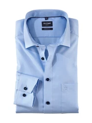 OLYMP Langarmhemd Hellblau/Dunkelblau/Blau
