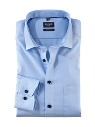 OLYMP Langarmhemd Hellblau/Dunkelblau/Blau