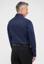 Eterna Langarmhemd SLIM FIT NON IRON Hellblau/Dunkelblau