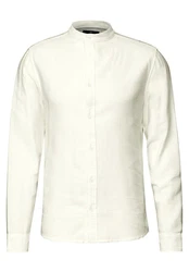 STREET ONE MEN Langarmhemd Weiß/Khaki