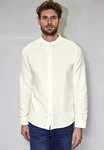 STREET ONE MEN Langarmhemd Weiß/Khaki