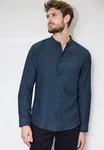 STREET ONE MEN Langarmhemd Dunkelblau/Blau