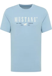 MUSTANG Kurzarmshirt T-Shirt Hellblau/Blau
