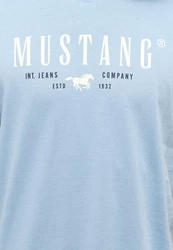 MUSTANG Kurzarmshirt T-Shirt Hellblau/Blau