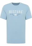 MUSTANG Kurzarmshirt T-Shirt Hellblau/Blau
