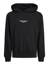 Jack & Jones Longsweatshirt JORNOTO GRAPHIC SWEAT HOOD Schwarz/Rosa
