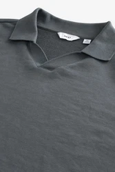 Next Sweatjacke Trophy Polo-Neck Sweatshirt Hellgrau/Dunkelgrau/Grau