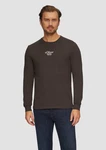 s.Oliver Langarmshirt mit Logo-Stickerei Khaki/Grau/Dunkelbraun/Dunkelgrün/Braun