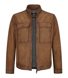 Milestone Lederjacke MSTizian Braun/Beige/Dunkelbraun